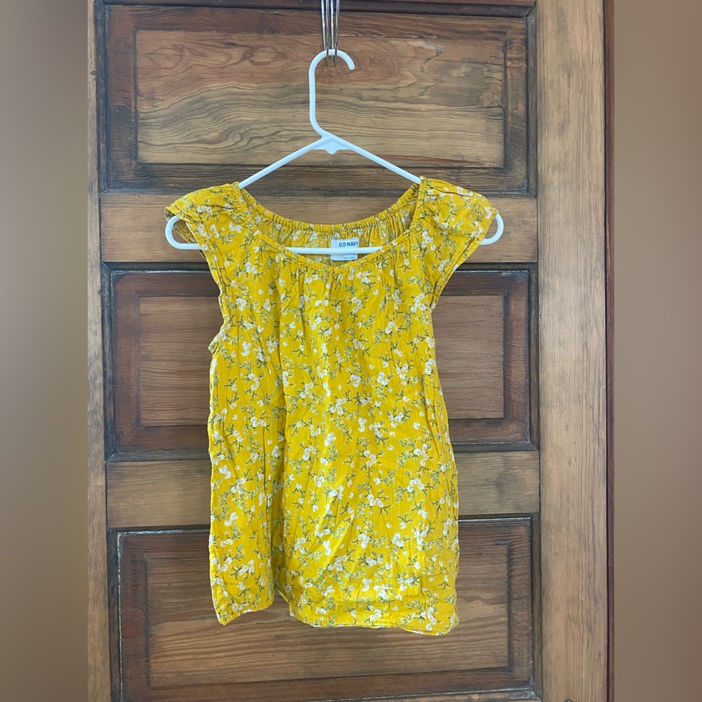 Girl’s Old Navy Mustard Floral Top